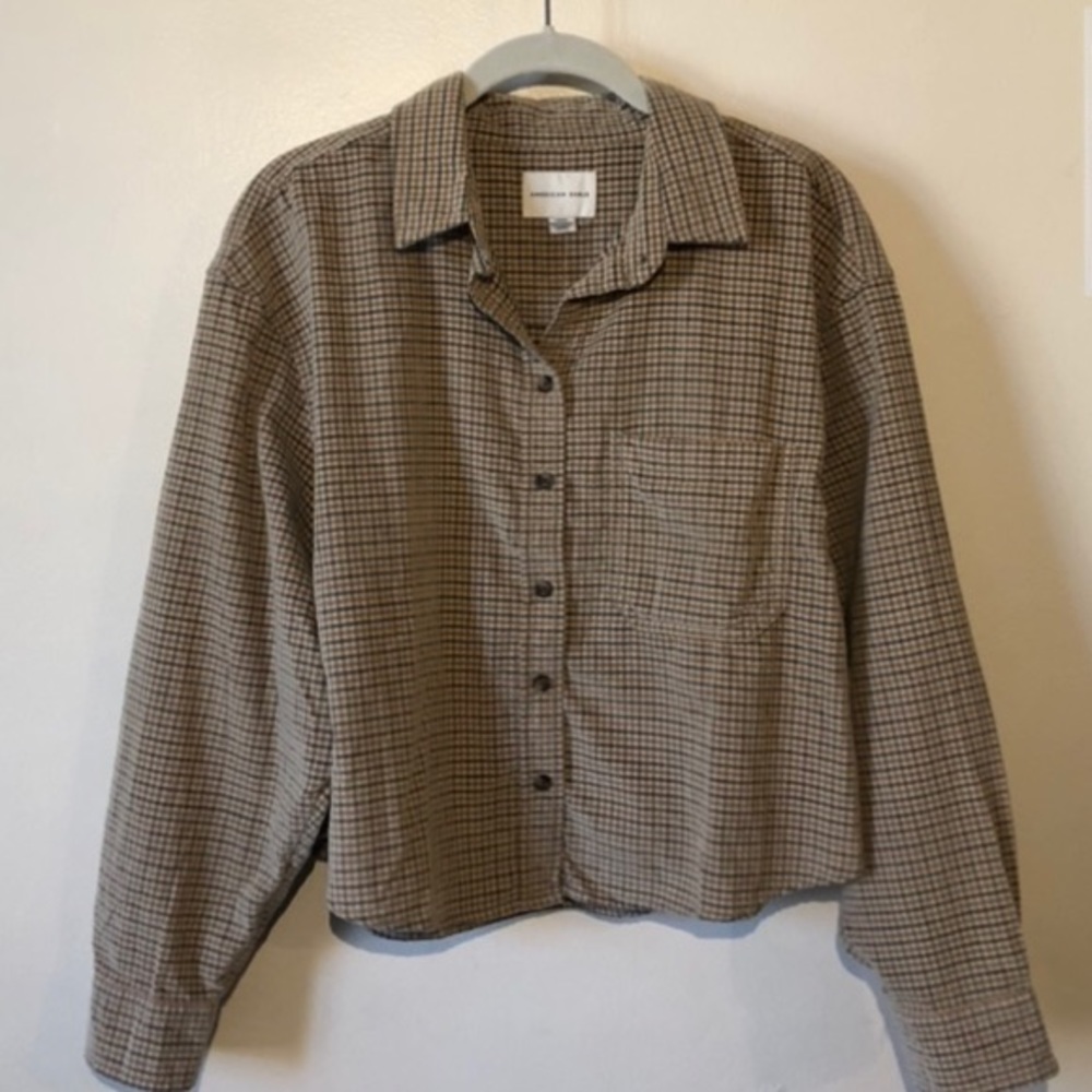 American eagle cropped flannel